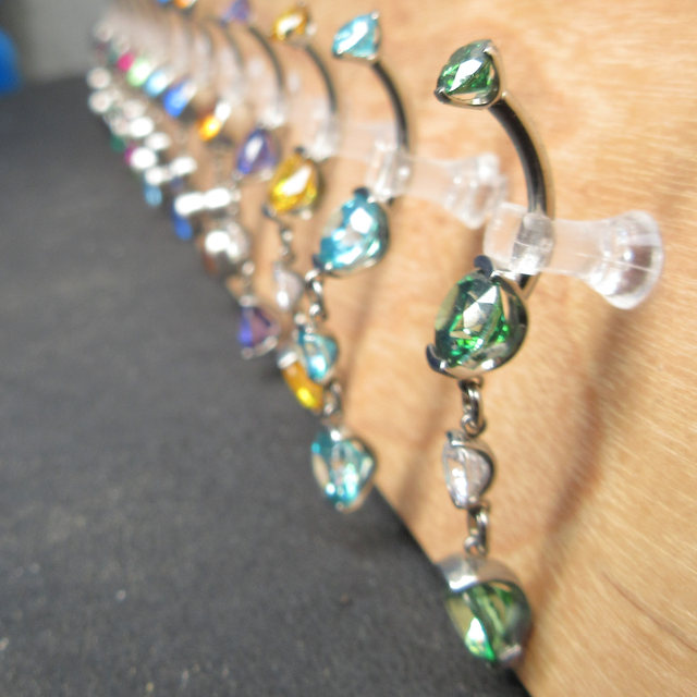 TRIPLE PRONG-SET CZ NAVEL CURVES