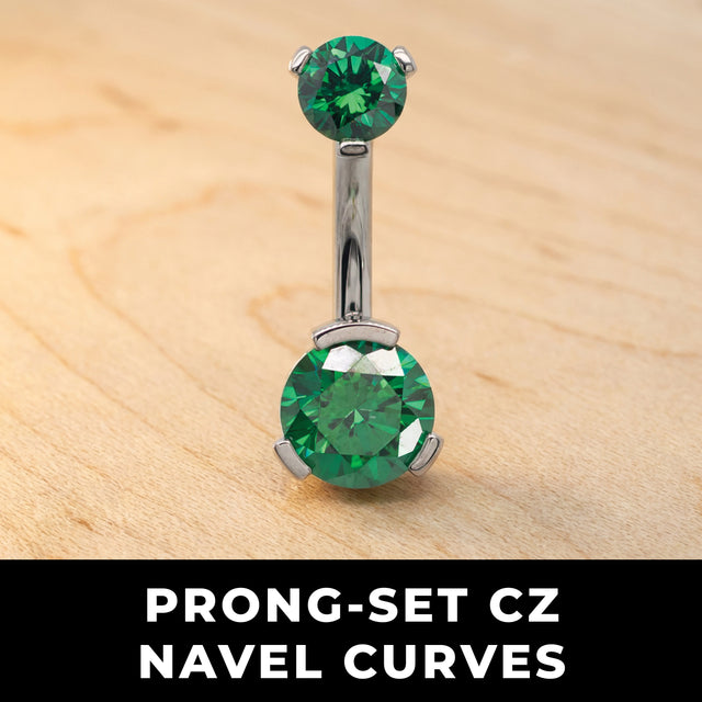 PRONG-SET CZ NAVEL CURVES